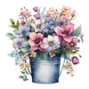 GRAZDesign Wall Sticker Flowers Meadow Flowers in Bucket Wall Decoration