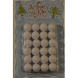 Mini Christmas Tree White Glitter Ball Ornaments - Pkg. of 24