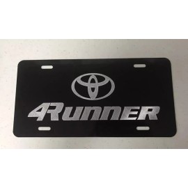 BLVD Toyota 4Runner Car Tag Diamond Etched on Black Aluminum License Plate
