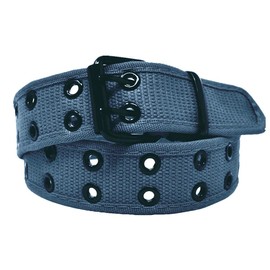 Glory Max Unisex Casual Canvas Belt Double Hole Grommet Adjustable Web Waist Belts (Gray, Medium (32"-34"))