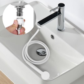 Hose for Sink Faucet, Quick Connect Hose for Bathroom, Kitchen, Garden and RV. 6 Feet, 4 Faucet Adapters