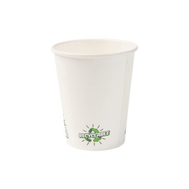 BIOZOYG Paper Cups 50 Pack 8 oz Coffee Cups White - Disposable Cups Biodegradable Water-based Barrier - To Go Cups Solo Cups with Eco-Icons for Coffee, Water, Ice Tea