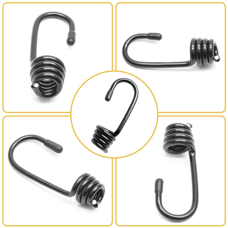 BokWin 10 Pcs Bungee Shock Cord Hook Plastic Coated Bungee