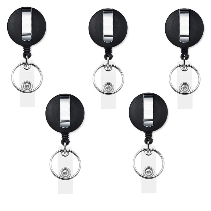 AMUU Name Badge Reel Hanging Name Badge Reel Black Set