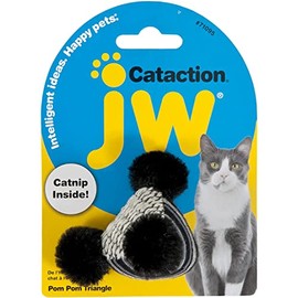 Petmate JW Cataction Pom Pom Triangle Toy, Multicolor