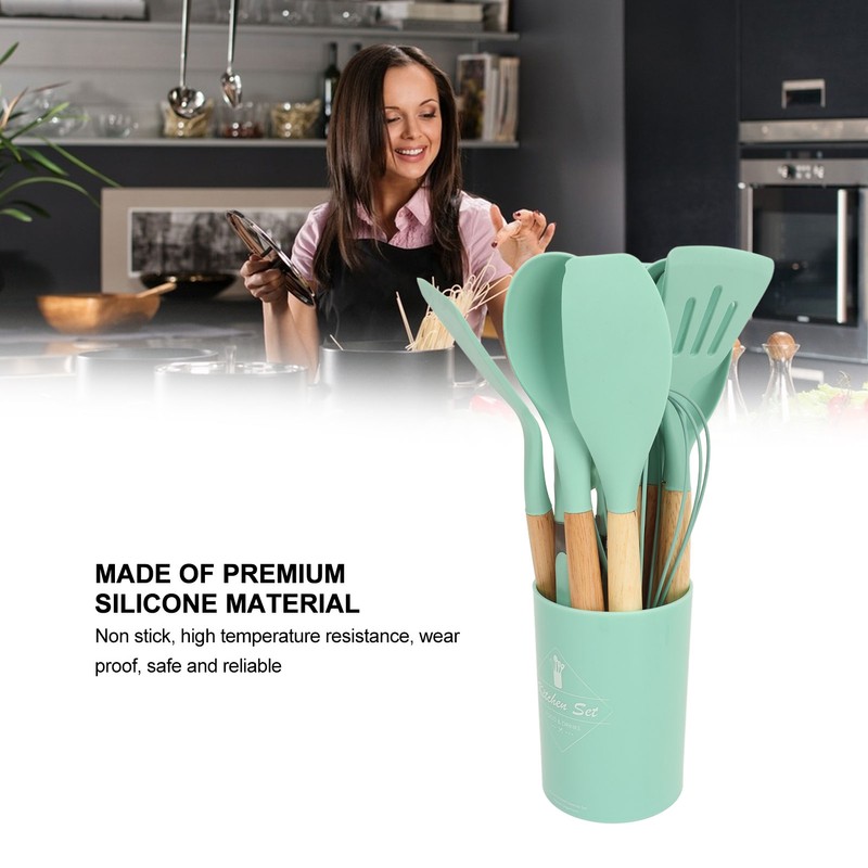 12PCS Kitchen Utensil Set Silicon Cooking Utensils Set with Holder