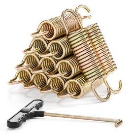 LUDACOO 8.5" Trampoline Springs, Heavy Duty Stainless Steel Trampoline Accessories with Swivel & Straight Hooks, Universal Trampoline Replacement Parts Includes T-Hook Tool, 24 Pack
