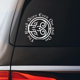 Halfling Round Door Quote Sticker Decal Notebook Car Laptop 5.5"x5.5" (White)