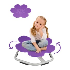 Sensory Swivel Chair, Carousel Spin Sensory Chair for Kids, Purple Flower Shape Autism Kids Spinning Seat Non-Slip Strong Bearing Force (220 Pounds), Training Body Balance and Coordination