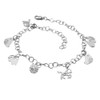 Bungsa Damen Bettelarmband Tiere & Feridokugel Silber aus 316L Edelstahl