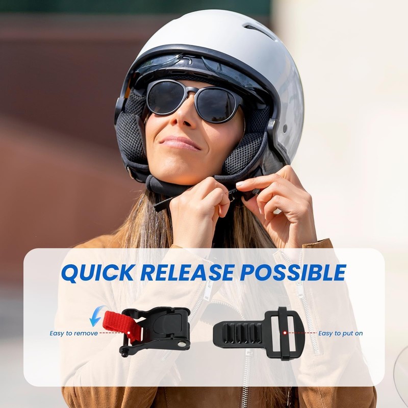 Liqqlex Motorcycle Helmet Quick Release Buckle Kit, Stainless Steel Ratcheted