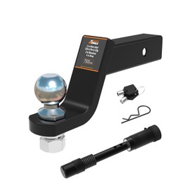 DEEAGLE 2 in Ball Hitch with Pin, Solid Steel Receiver Hitch with 3.5” Hitch Pin Lock, Fits 2 in Receiver, 7500lbs, 4 in Drop, 2-3/4 in Rise