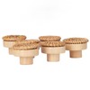 6pcs Round Drawer Knobs Wood Rattan Woven Handmade Drawer Pulls