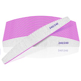 12pcs Nail Files, Professional Nail File 240/240 Grit Nail Files for Natural Nails or Thick Nail File, Nail Files Washable and Reusable, Double-Sided Emery Board Nail Files
