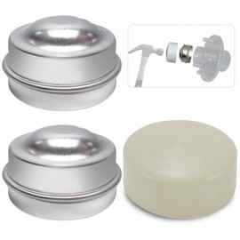 COMVERIX 1.98" Trailer Bearing Dust Cap with Installation Tool, Durable and Easy-to-Install Trailer Axle Dust Cap for 2000 to 3500 Pound Axles, High-Performance Trailer Hub Grease Cap, 2PCS