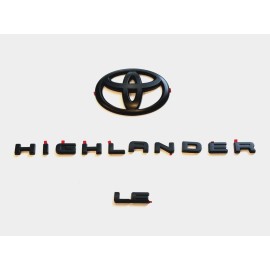 Toyota 2020-2024 HIGHLANDER  LE  MATTE BLACKOUT EMBLEM OVERLAY KIT PT948-48204-02