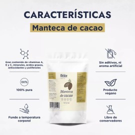 HEBBE COSMETICS MVL12 1VTL1 Manteca De Cacao Pura Grado Alimenticio 1 Kg