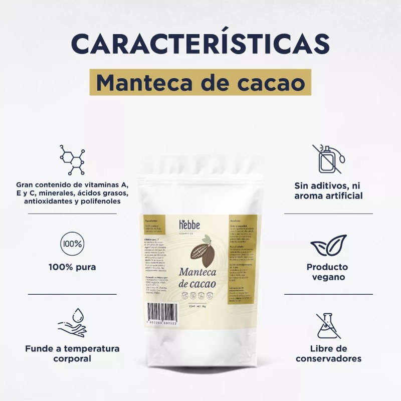 HEBBE COSMETICS MVL12 1VTL1 Manteca De Cacao Pura Grado Alimenticio