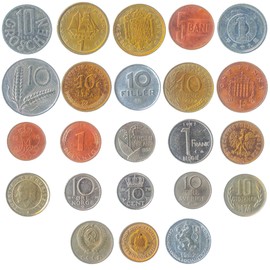 Set of 23 Coins from 23 Different Countries Coins LOT, Old Collectible Coins