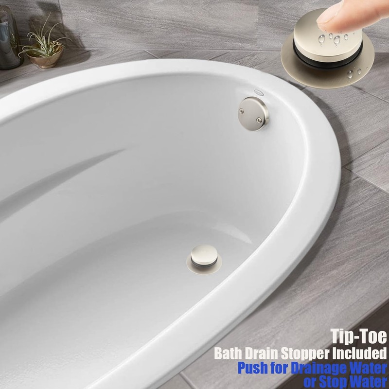 Artiwell 1-1/2" Black Tubular Bath Drain Kit with Tip-Toe Bath