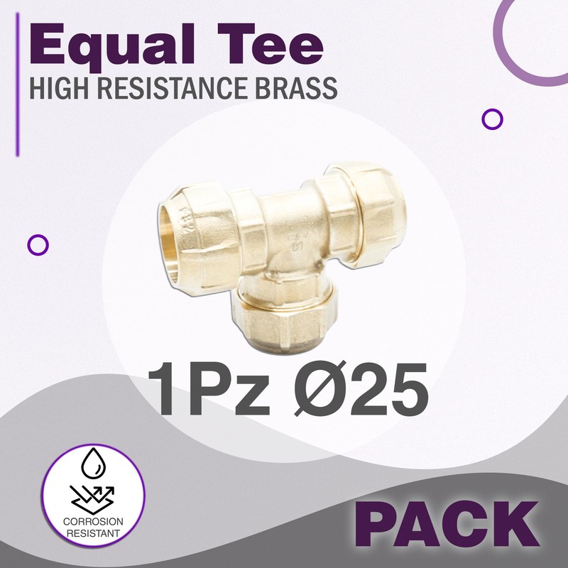 DOJA Barcelona T-Piece Brass 25 mm Polyethylene Pipe Connection 25