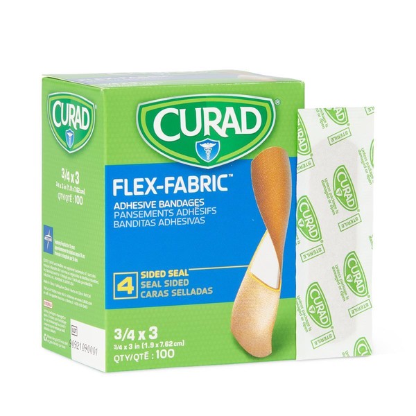 Medline CURAD Fabric Adhesive Bandages, 3/4" x 3"