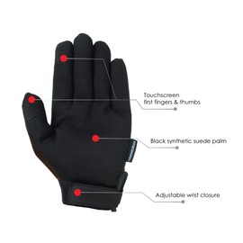 Illinois Glove Company 77XLB Touchscreen Mechanics Glove, Synthetic Suede Palm, Spandex Back, XL, Black/Brown, Unlined