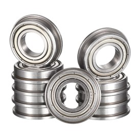 HiPicco F6901ZZ Flanged Ball Bearing, ID 12mm x OD 24mm x Width 6mm Double Metal Shielded Deep Groove Bearings, Pre-Lubricated (GCr15) Chrome Steel 10pcs
