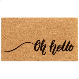 THEODORE MAGNUS Door Mat - Welcome Mat for Front Door with Non-Slip Backing - Durable Coir Doormat - Perfect for Outside Entrance and Entryway Matt - Outdoor/Indoor - Oh Hello - 17" x 30"