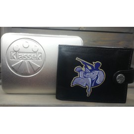 Klassek Gun Dog with Bird Country Field Sport Mens Wallet Real Black Leather RFID Blocking with Coin Pocket and Metal Gift Box