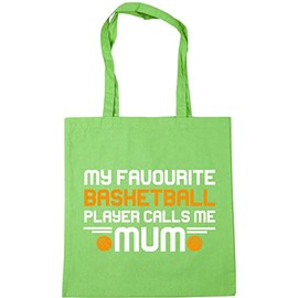 Hippowarehouse My favorite player calls me mum basketball Tote Shopping Gym Beach Bag 42cm x38cm, 10 litres