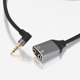 innov8 3.5mm 4 Pole Microphone and Headphone Splitter Mic Audio Combo Cable 1m