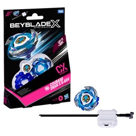 Beyblade X, Starter Pack, Courage Dran S 6-60V CX, trottola e Lanciatore