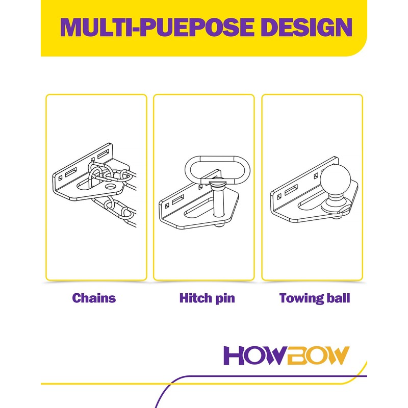HOWBOW Zero Turn Mower Trailer Tow Hitch Kit, 1/4" Heavy