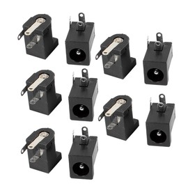 sourcingmap 10pcs 3 Pins PCB Mount 5.5x2.5mm Female DC Power Jack Socket Connector DC-005