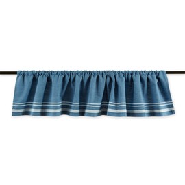 DII Window Valance Collection, 100% Cotton, Pre-Shrunk, Machine Washable, 2 Inch Curtain Rod Pocket, Single Panel, 72x14, Blue Chambray
