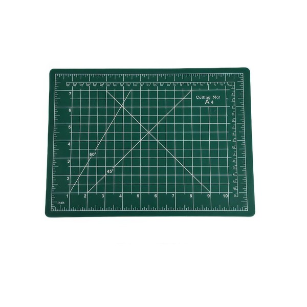 Double-Sided A4 Self-Healing Cutting Mat, Green, Professional Grid Lines for