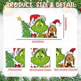 11.8x28.2 Inch Christmas Car Magnets Reflective Cartoon Christmas Refrigerator Magnets Garage Magnet Decals Gift for Car Home Refrigerator Garage Door Christmas Holiday Decorations