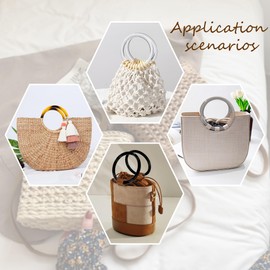 Plastic Purse Handles Round Shape Bag Handle Replacement Handbag Purse Handle for Handmade Beach Bag Handbags Straw Bag Purse Handles 8 Pcs