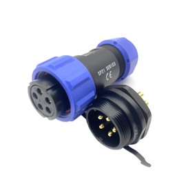 SP21 5 Pin Aviation Plug, IP68 Female Round Plug and Female Round Plug, Straight Industrial Plug with Nut Installation, Waterproof Welding Wiring Plug