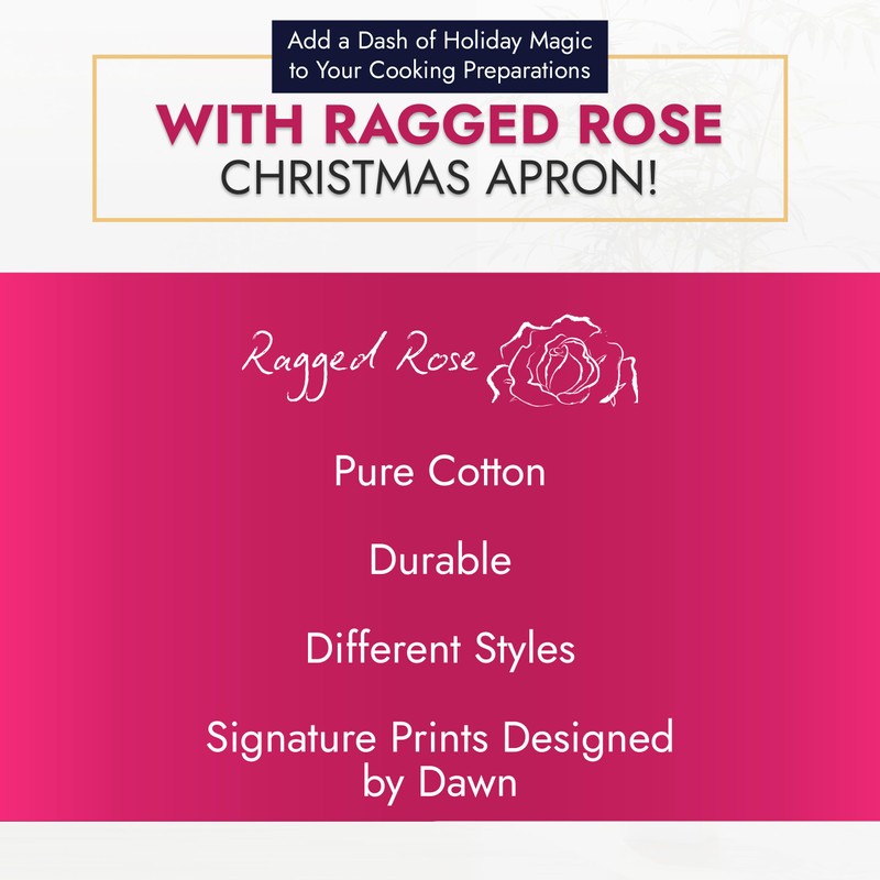 Ragged Rose Christmas Apron - Kids Aprons for Cooking &