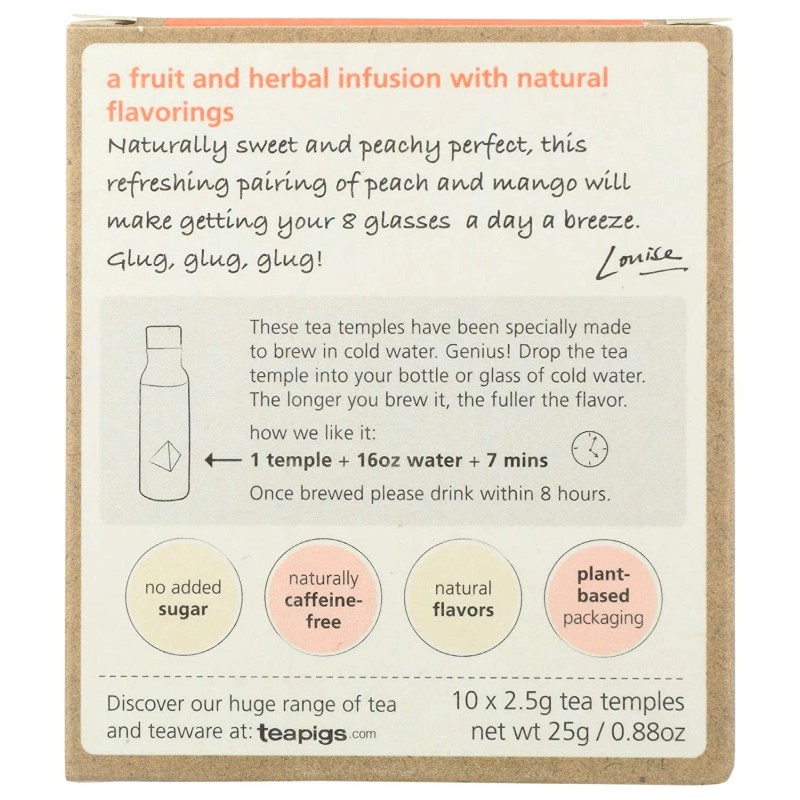 TEAPIGS Peach & Mango Cold Brew Tea, 10 CT