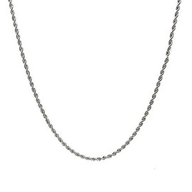 FZTN Jewelry Mens Twisted Rope Chains 18K White Gold Based Stainless Steel Link Chain Hip Hop Rapper Necklace for Teens Boys Wear Alone or with a Pendant 26 Inches