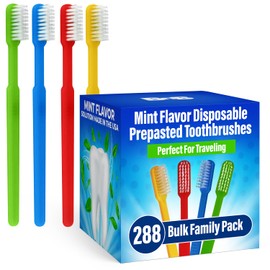 Bottles N Bags Bulk 288 Prepasted Toothbrushes Paste Made in USA