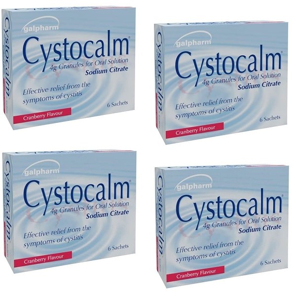 4 x Cystitis Relief from Burning Pain, Cystocalm 24 Sachets