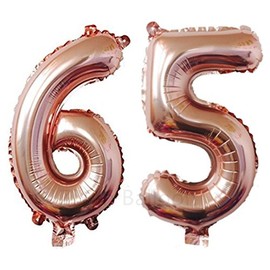 ZiYan 40 Inch Giant 65th Rose Gold Number Balloons,Birthday/Party balloons