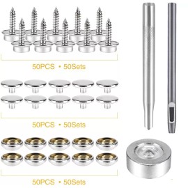 Unbranded Screw Snap Fastener Stainless Steel Boat Canvas Press Stud Cover Button Kit