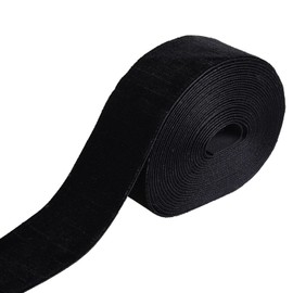 Euvoym 5 Yards Black Velvet Ribbon Vintage Velvet Ribbon Christmas Ribbon for Holiday Festival Birthday Gift Wrapping Bows Making (Black, 1cm)