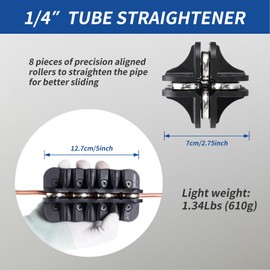 Wisscool 1/4 Inch Tubing Straightener, Handheld Brake Line Tube Straightening Tool for Fuel Line Copper Aluminum Steel Coils