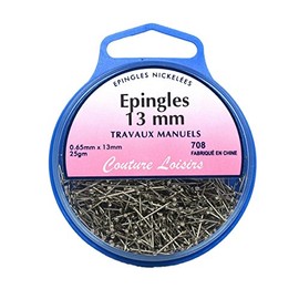 Hemline H708 Nickel Plated Steel V Short Sequin/Lils Pins 13mm 25g Aprrox 710pk